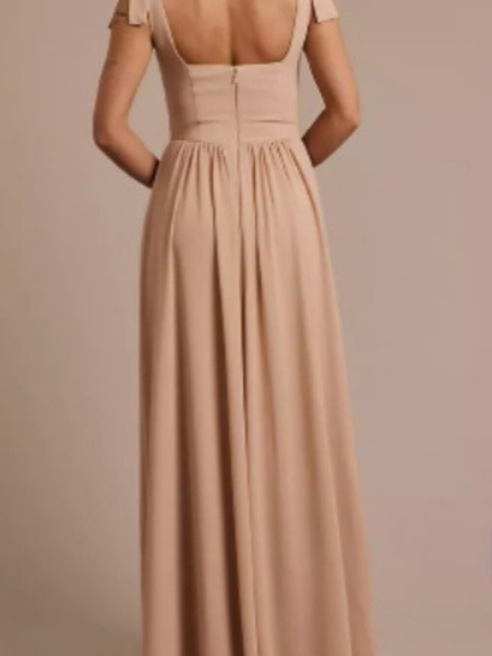 #Celebrate DB Estudio. Elegant Blush Square-Neck Maxi Dress
